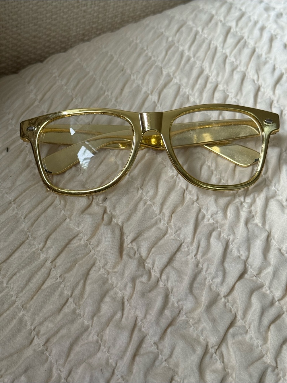 Metallic gold Clear Lens Women's Fashion Glasses. Super flattering.
